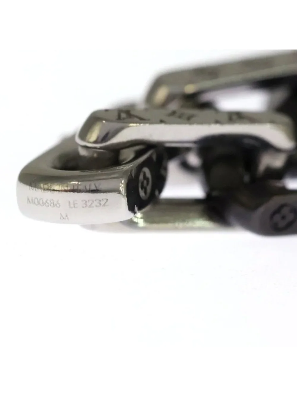 Louis Vuitton Bracelet Monogram Chain Silver Black - Picture 5 of 6